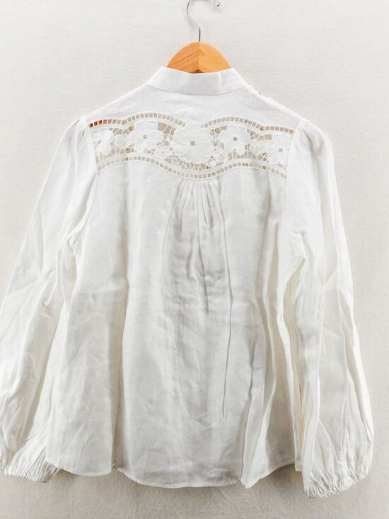 Zimmermann Halcyon Broderie Shirt White US 8 - Picture 8 of 15
